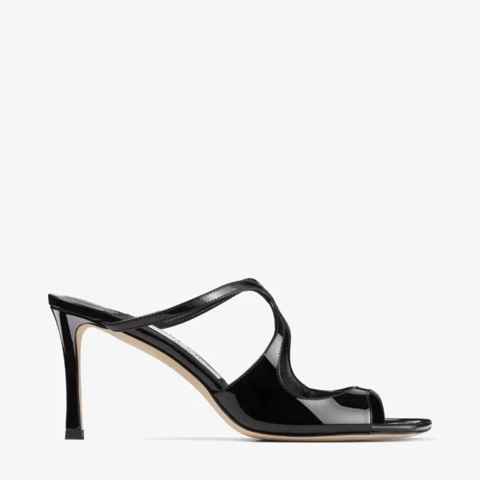 Mules Anise 75 de charol negro