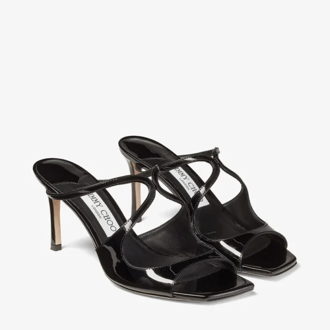 Mules Anise 75 de charol negro