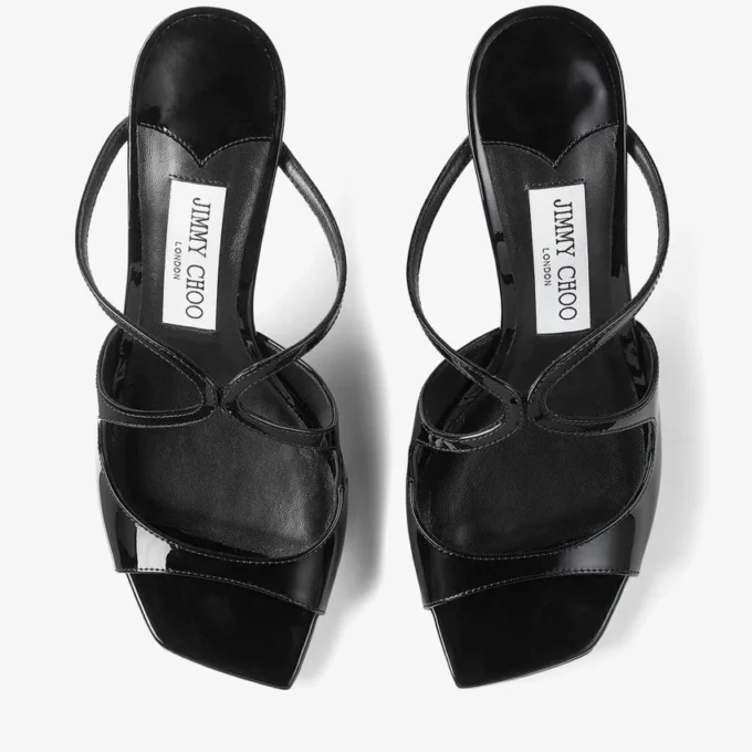 Mules Anise 75 de charol negro