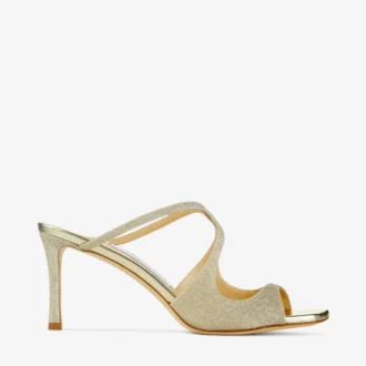 Mules Anise 75 en tejido Dusty Glitter color Platinum Ice