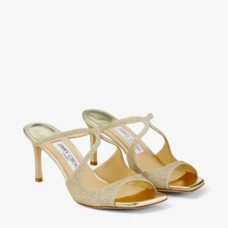 Mules Anise 75 en tejido Dusty Glitter color Platinum Ice