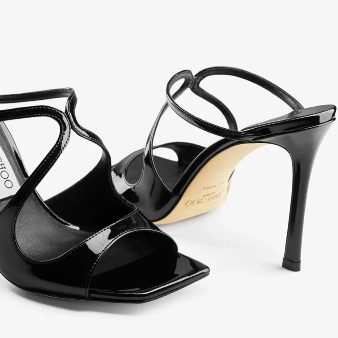Mules Anise 95 de charol negro