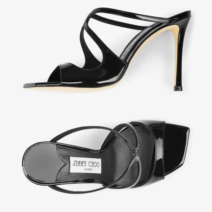 Mules Anise 95 de charol negro