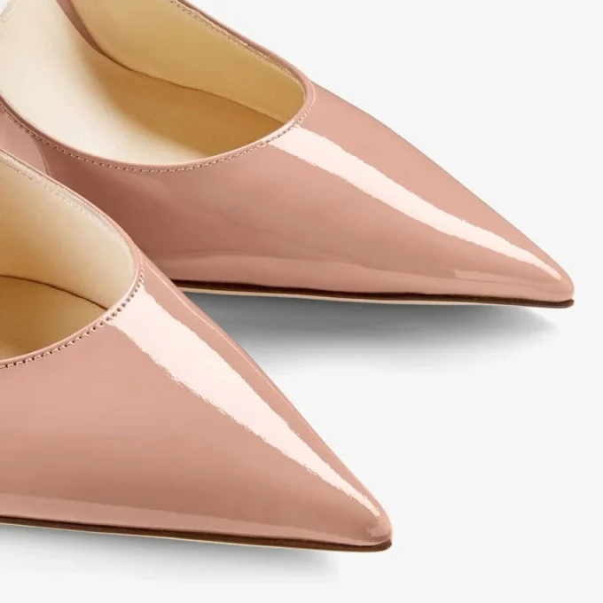 Mules Bing 100 de charol rosa ballet con tira de cristales Mules Bing 100 de charol rosa ballet con tira de cristales