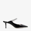 Mules Bing 65 de charol negro con tira de cristales Mules Bing 65 de charol negro con tira de cristales