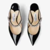 Mules Bing 65 de charol negro con tira de cristales Mules Bing 65 de charol negro con tira de cristales