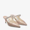 Mules Bing 65 de charol rosa ballet con correa de cristales Mules Bing 65 de charol rosa ballet con correa de cristales