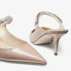Mules Bing 65 de charol rosa ballet con correa de cristales Mules Bing 65 de charol rosa ballet con correa de cristales