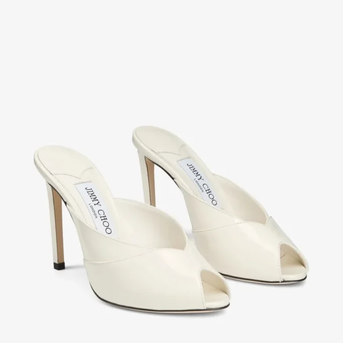 Mules Brigitte 100 de charol color latte