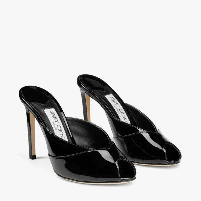Mules Brigitte 100 de charol negro