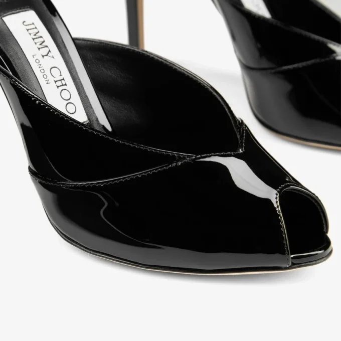 Mules Brigitte 100 de charol negro
