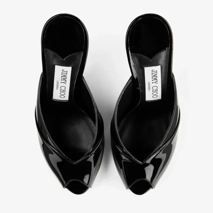 Mules Brigitte 100 de charol negro