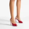 Mules Brigitte 100 de charol rojo rubí