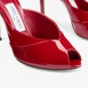 Mules Brigitte 100 de charol rojo rubí