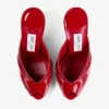 Mules Brigitte 100 de charol rojo rubí