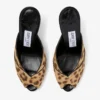 Mules Brigitte 100 de potro con estampado de leopardo natural