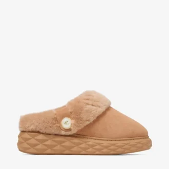 Mules Diamond Maxi F Mules de ante color toffee con piel de oveja