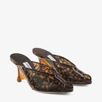 Mules Glace 80: sandalias de TPU en mezcla de ámbar y marrón con cuña de plexiglás