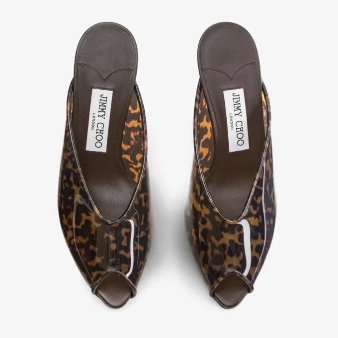 Mules Glace 80: sandalias de TPU en mezcla de ámbar y marrón con cuña de plexiglás