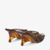 Mules Glace 80: sandalias de TPU en mezcla de ámbar y marrón con cuña de plexiglás