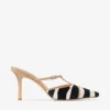 Mules Gloria 85 de piel de potro con estampado de cebra natural Mules Gloria 85 de piel de potro con estampado de cebra natural