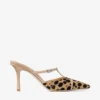 Mules Gloria 85 de piel de potro con estampado de leopardo natural Mules Gloria 85 de piel de potro con estampado de leopardo natural