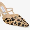 Mules Gloria 85 de piel de potro con estampado de leopardo natural Mules Gloria 85 de piel de potro con estampado de leopardo natural
