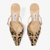 Mules Gloria 85 de piel de potro con estampado de leopardo natural Mules Gloria 85 de piel de potro con estampado de leopardo natural