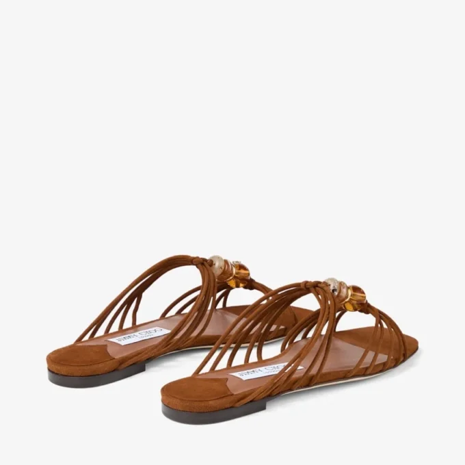Mules Lova Mules de ante en tonos marrones con abalorios