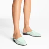Mules Slide de piel nobuk color menta Mules Slide de piel nobuk color menta