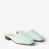 Mules Slide de piel nobuk color menta Mules Slide de piel nobuk color menta