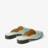 Mules Slide de piel nobuk color menta Mules Slide de piel nobuk color menta