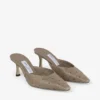 Mules Vivi 65 de piel de avestruz en color topo Mules Vivi 65 de piel de avestruz en color topo