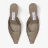 Mules Vivi 65 de piel de avestruz en color topo Mules Vivi 65 de piel de avestruz en color topo