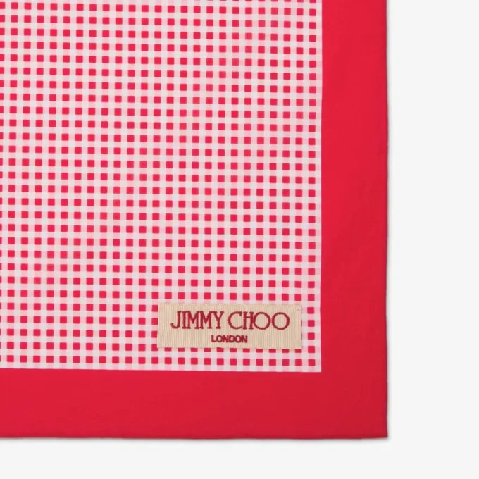 Pañuelo Sula de algodón con estampado de cuadros vichy en rojo rubí Pañuelo Sula de algodón con estampado de cuadros vichy en rojo rubí