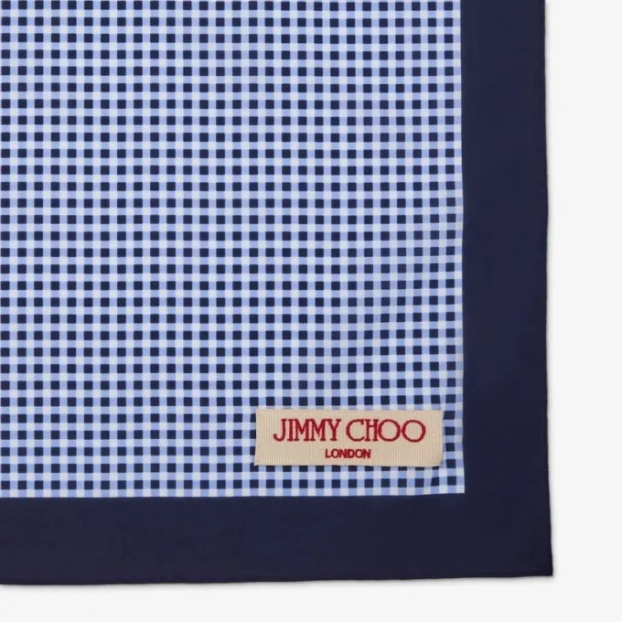 Pañuelo Sula de algodón con estampado de cuadros vichy en tonos marinos Pañuelo Sula de algodón con estampado de cuadros vichy en tonos marinos