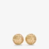 Pendientes de bola con encaje Pendientes de bola de metal con acabado dorado Pendientes de bola con encaje Pendientes de bola de metal con acabado dorado