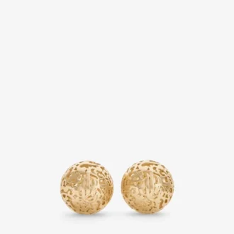 Pendientes de bola con encaje Pendientes de bola de metal con acabado dorado Pendientes de bola con encaje Pendientes de bola de metal con acabado dorado