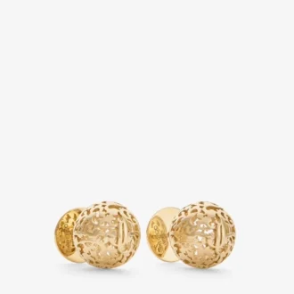 Pendientes de bola con encaje Pendientes de bola de metal con acabado dorado Pendientes de bola con encaje Pendientes de bola de metal con acabado dorado