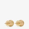 Pendientes de bola con encaje Pendientes de bola de metal con acabado dorado Pendientes de bola con encaje Pendientes de bola de metal con acabado dorado