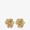 Pendientes de botón con adorno de encaje Pendientes con adorno de metal con acabado dorado Pendientes de botón con adorno de encaje Pendientes con adorno de metal con acabado dorado