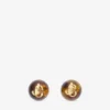 Pendientes de cuentas Pendientes de metal y acrílico con acabado en carey y dorado