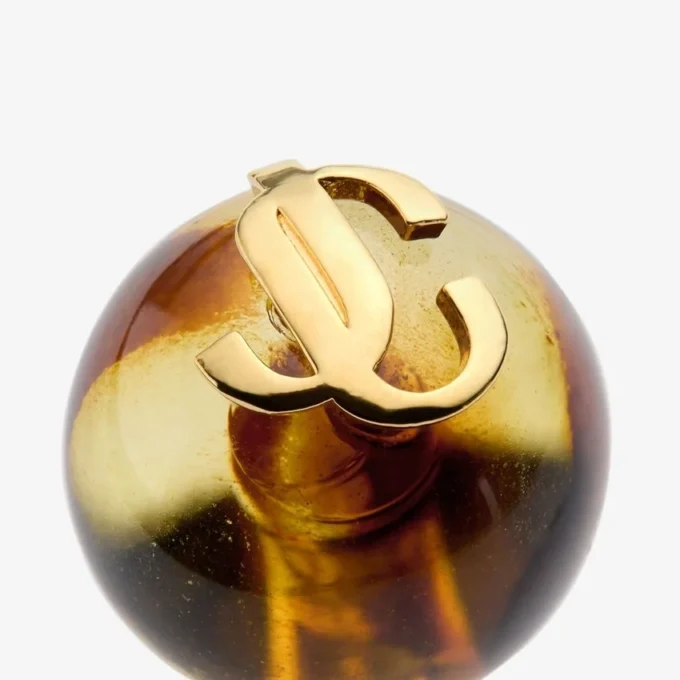 Pendientes de cuentas Pendientes de metal y acrílico con acabado en carey y dorado