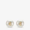 Pendientes de perla maxi de metal con acabado dorado Pendientes de perla JC Pendientes de perla maxi de metal con acabado dorado Pendientes de perla JC