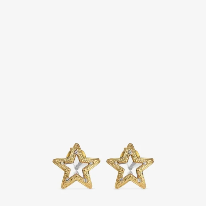 Pendientes Jc Star Studs Pendientes Jc Star Studs de metal con acabado dorado y cristales Swarovski Pendientes Jc Star Studs Pendientes Jc Star Studs de metal con acabado dorado y cristales Swarovski