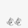 Pendientes mini Jc de metal con acabado plateado Pendientes mini Jc Pendientes mini Jc de metal con acabado plateado Pendientes mini Jc