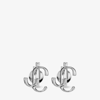 Pendientes mini Jc de metal con acabado plateado Pendientes mini Jc