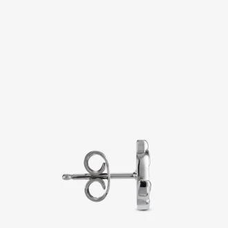 Pendientes mini Jc de metal con acabado plateado Pendientes mini Jc