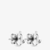 Pendientes mini Jc de metal con acabado plateado Pendientes mini Jc Pendientes mini Jc de metal con acabado plateado Pendientes mini Jc