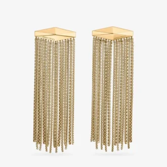 Pendientes Zandra Pendientes de cristal con acabado dorado